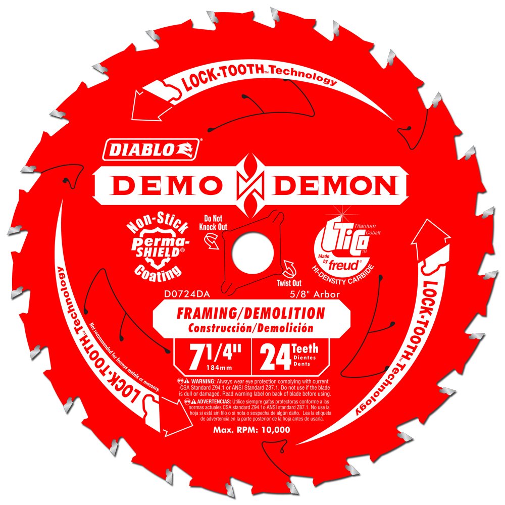Freud 10 Pack Freud D0724DA Diablo Demo Demon 7-1/4" x 24-Tooth Circular Saw Blades