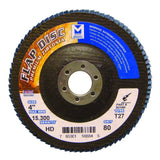Mercer Industries 267080 Zirconia Flap Disc, High Density, Type 27, 4" x 5/8", Grit 80, 10 Pack