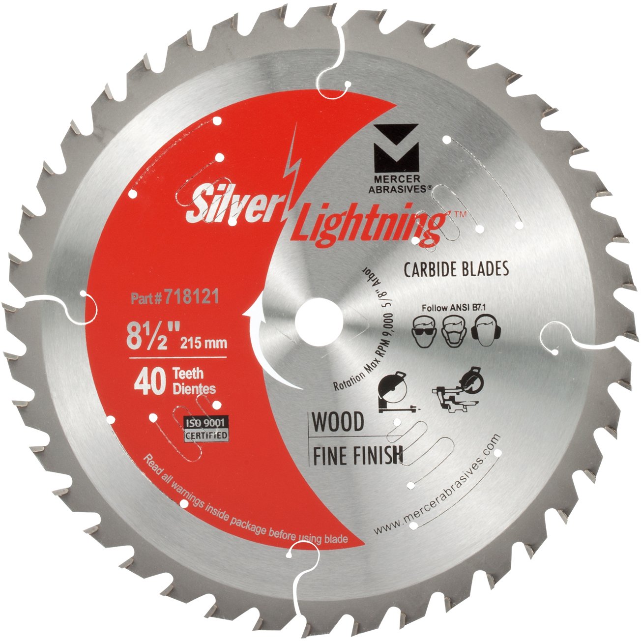 Mercer Abrasives 718121 40-Tooth ATB Carbide Wood Cutting Blade with –  TTS Products