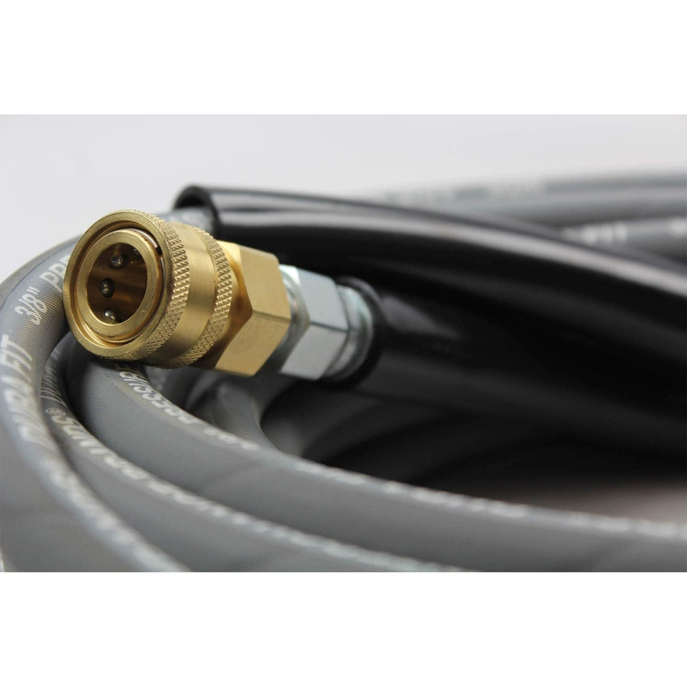 4000 PSI 3/8 X 50ft Pressure Washer Hose – Non-Marking Gray With Couplers