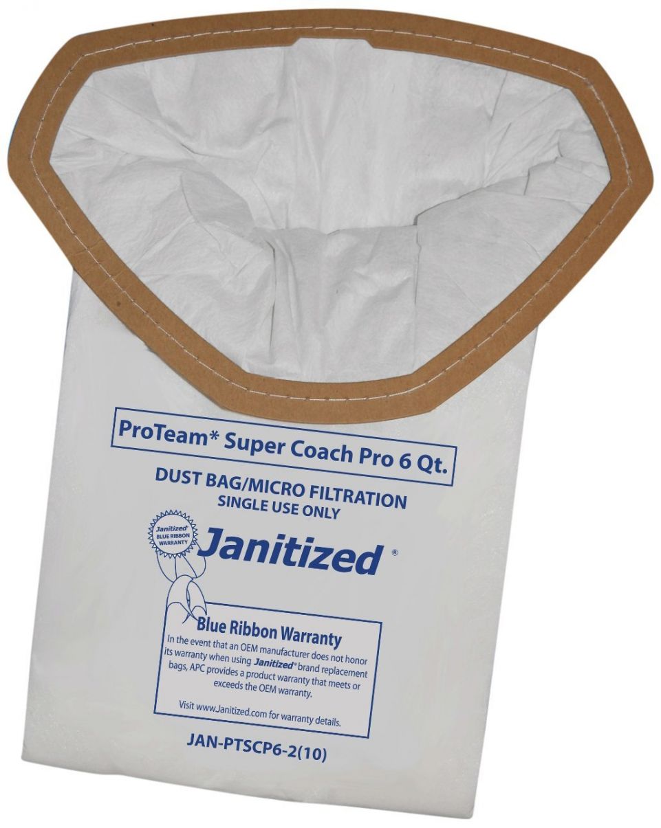 Janitized JAN-PTSCP6-2(10) Premium Replacement Commercial Vacuum Bag for ProTeam