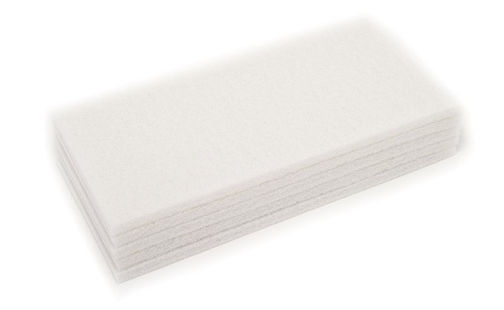 Clarke 997002 Commercial 14 Inch X 28 Inch White Pad (Gentle Scrub), Case of 5