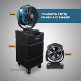 XPOWER Mobile Water Reservoir Tank WT-90 for FM-68W, FM-88W, and FM65WB Misting Fan, 90 Liter, 24 Gallon, Wheels, Mobile, Portable, Outdoor Cooling Black