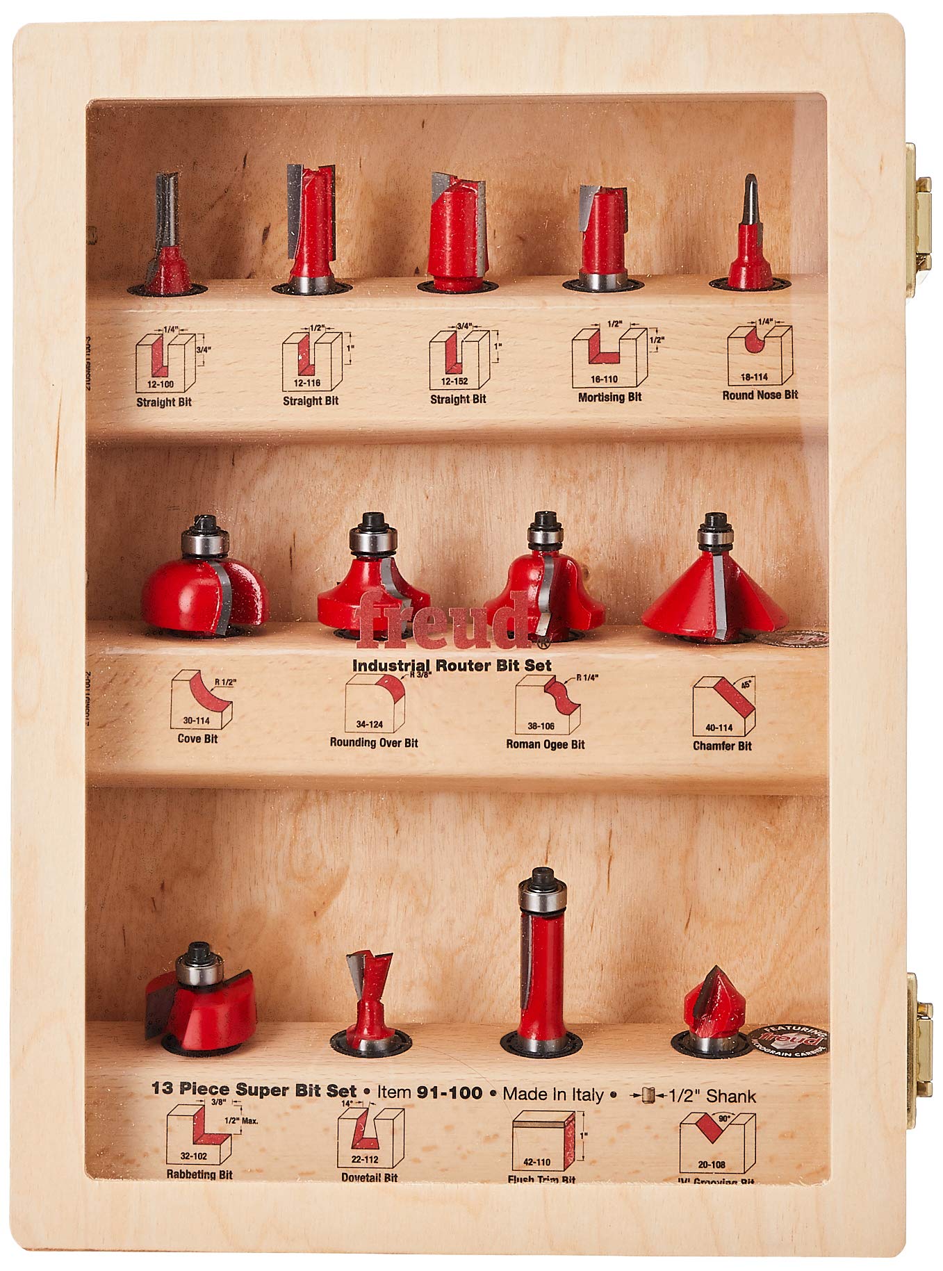 Freud 91-100 13 Piece Super Router Bit Set, 1/2-Inch Shank – TTS Products