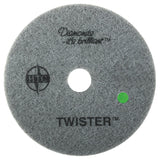 Americo Manufacturing 435521 Twister Green 3000 Grit Floor Pad for Step 3 Polishing and Daily Maintenance (2 Pack), 21