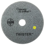 Americo Manufacturing 435413 Twister Yellow 1500 Grit Floor Pad for Step 2 Initial Polishing (2 Pack), 13