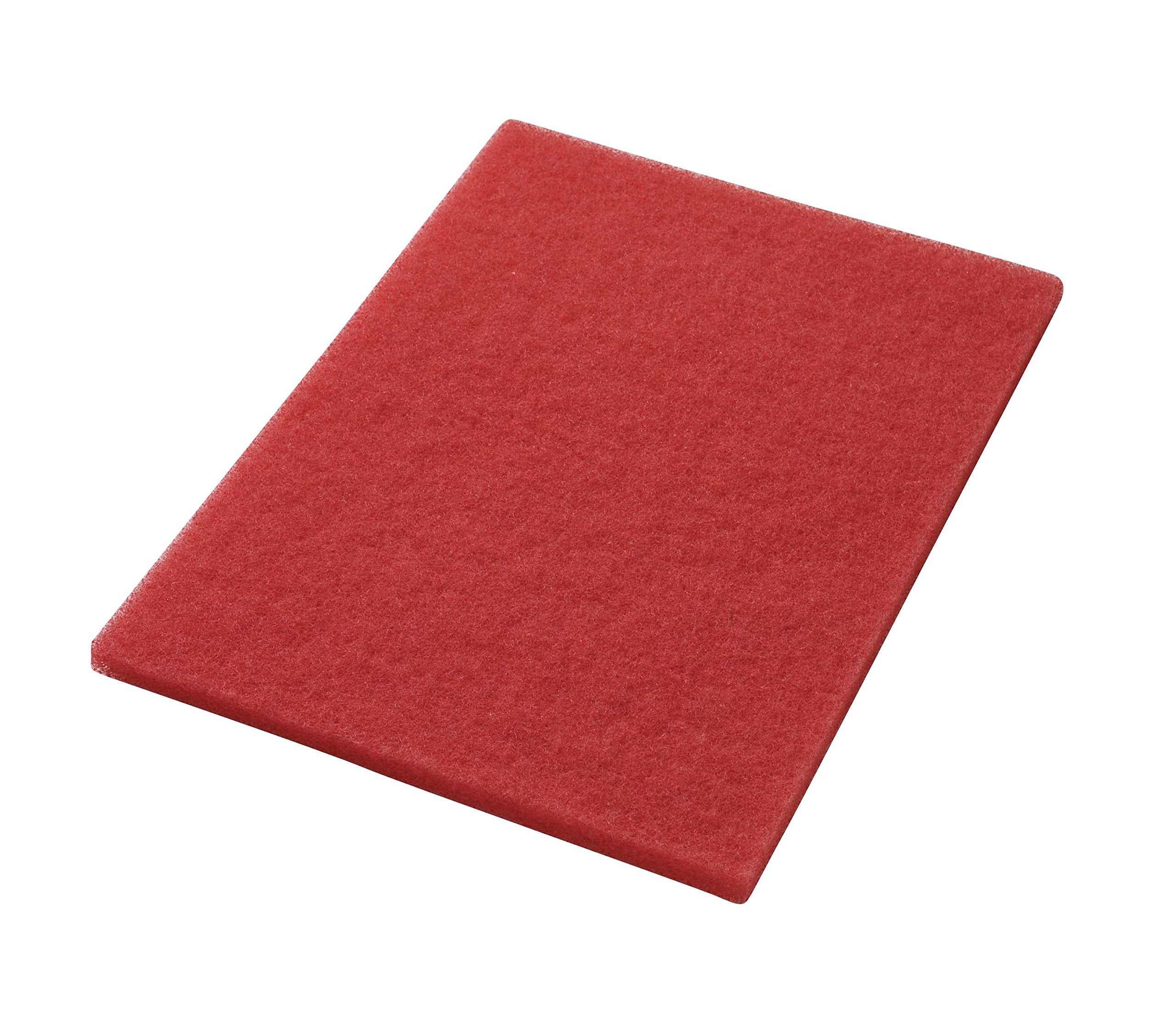 Americo Manufacturing 40441218 Red Buffing Floor Pad Rectangle (5 Pack), 12" x 18"