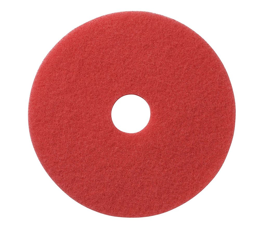 Americo Manufacturing 404414 Red Buffing Floor Pad (5 Pack), 14"