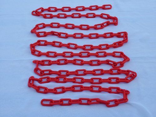 Plastic Chain 2" (8 MM) Plastic Chain in Red, 50 feet Length