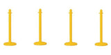 Plastic Stanchion in Yellow 4 Pcs w/C-Hook