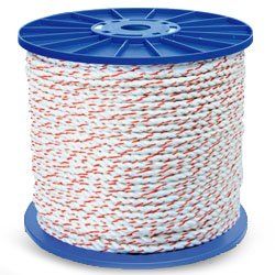 Rope 1/2" x 600' 3 Strand Poly-Dac Truck Rope - White w/Orange Tracer - 326025