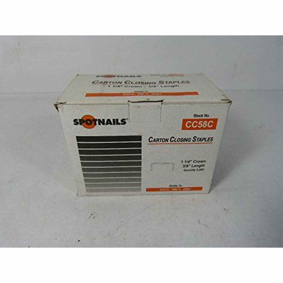thumbnail image 2 of Spotnails CC58A 1-3/8" Crown X 5/8" Carton Closing Box Staples – A Type – 20,000 Count 2 of 3