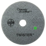 Americo Manufacturing 435517 Twister Green 3000 Grit Floor Pad for Step 3 Polishing and Daily Maintenance (2 Pack), 17