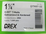 GREX 1 1/4" X 097 T NAILS 1M