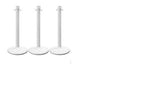 Plastic Floor Stanchions with Base in White, (Package of 3)