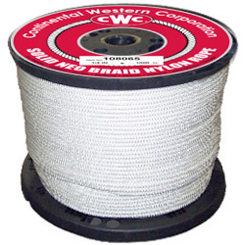 Cwc Solid Braid Nylon Rope - 1/4 x 1000 ft, White
