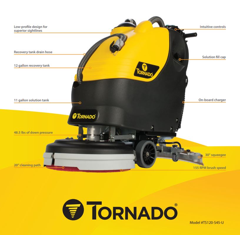 Tornado 20 Disc Scrubber with Traction Drive | Clear