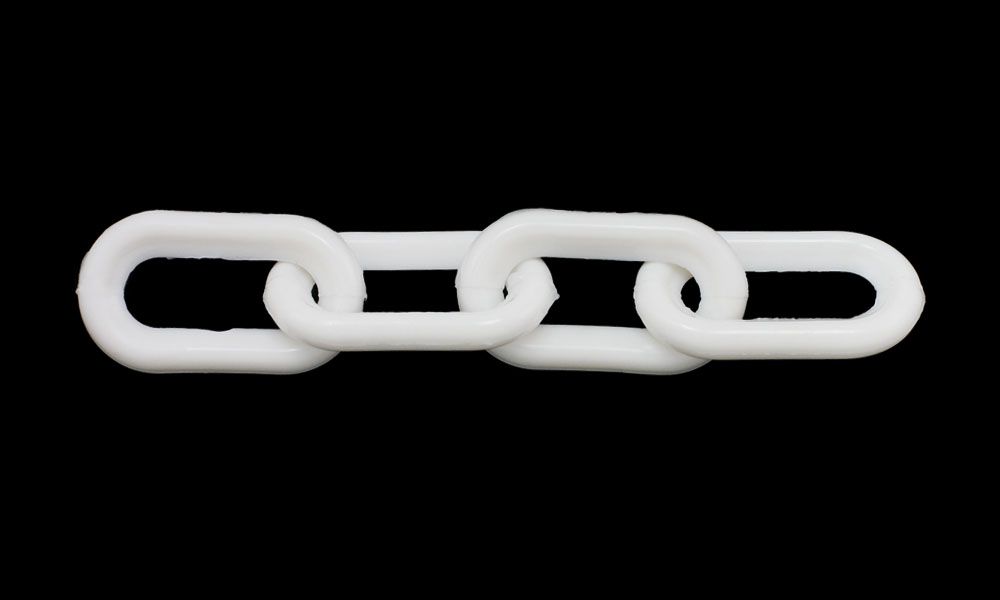 Plastic Chain 2" ( 8MM) PLASTIC CHAIN WHITE 50'/BAG