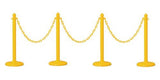 Plastic Stanchion 4 Piece Yellow Kit with Chain and Quick Links